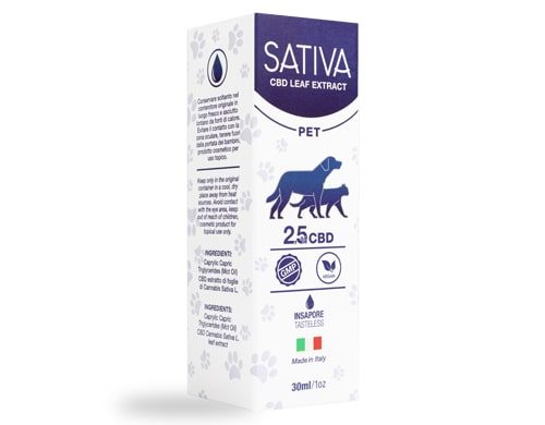 Becher von CBD Öl für Pets 30 ml bis 2,5% - Sativa