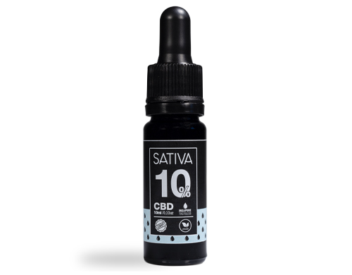 Flasche von CBD Öl 10 ml bis 10% - Sativa