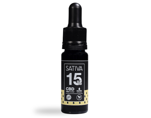 Flasche von CBD Öl 10 ml bis 15% - Sativa