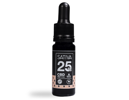 Flasche von CBD Öl 10 ml bis 25% - Sativa
