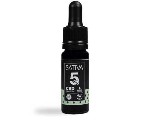 Flasche von CBD Öl 10 ml bis 5% - Sativa