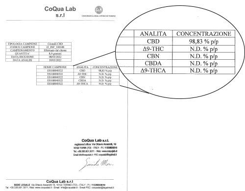Fotoanalyse shatter cbd lemon