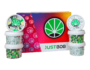 157051 JustBob CBD Gras Kit fruit - Farbiger Hintergrund mit Dosen