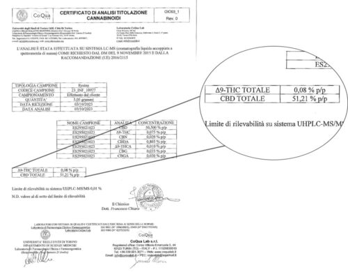 Bild der Analyse von CBD hasch afghan gold